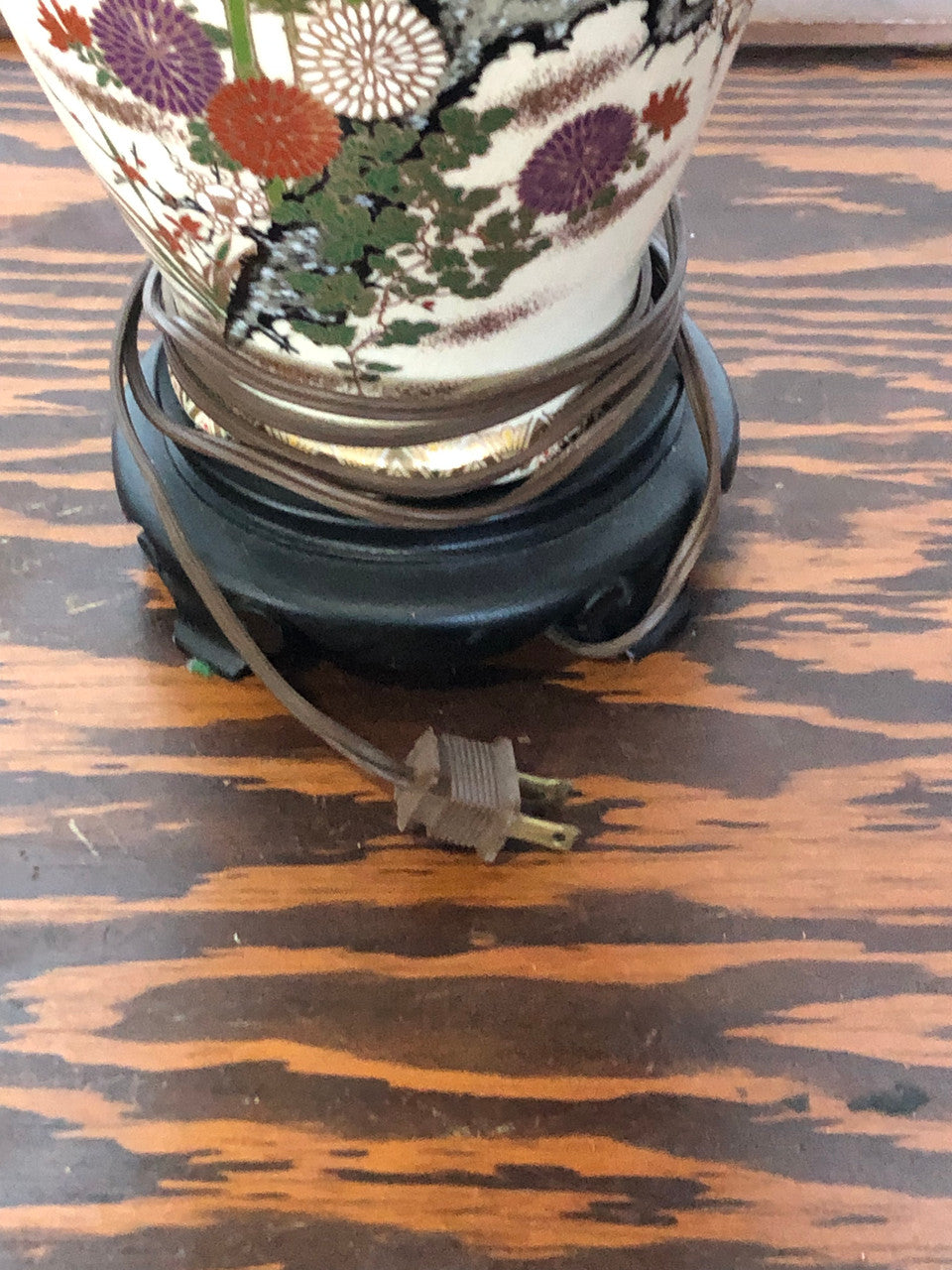 Satsuma Vase Lamp signed Japanese