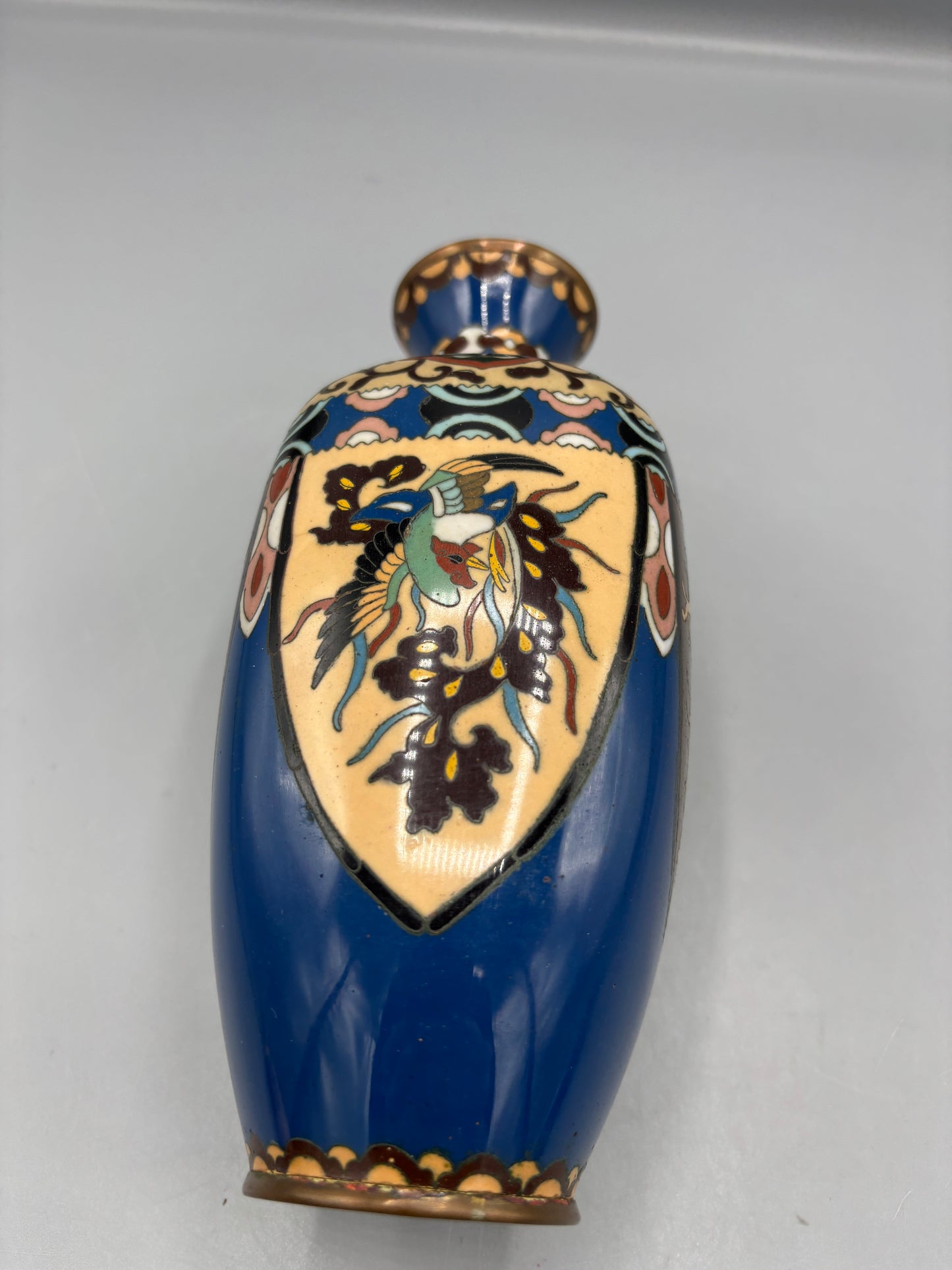 Japanese Cloisonné enamel vase Mythical creatures