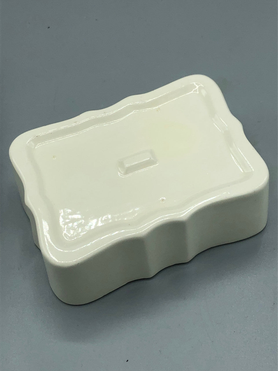 Vintage Cream & Blue Flower Trinket box