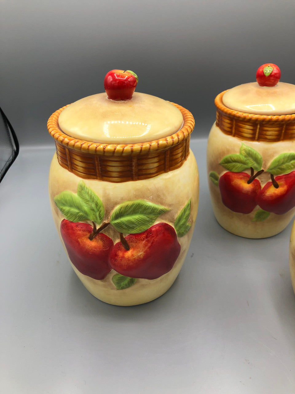 Cracker Barrel Canister Apple Set