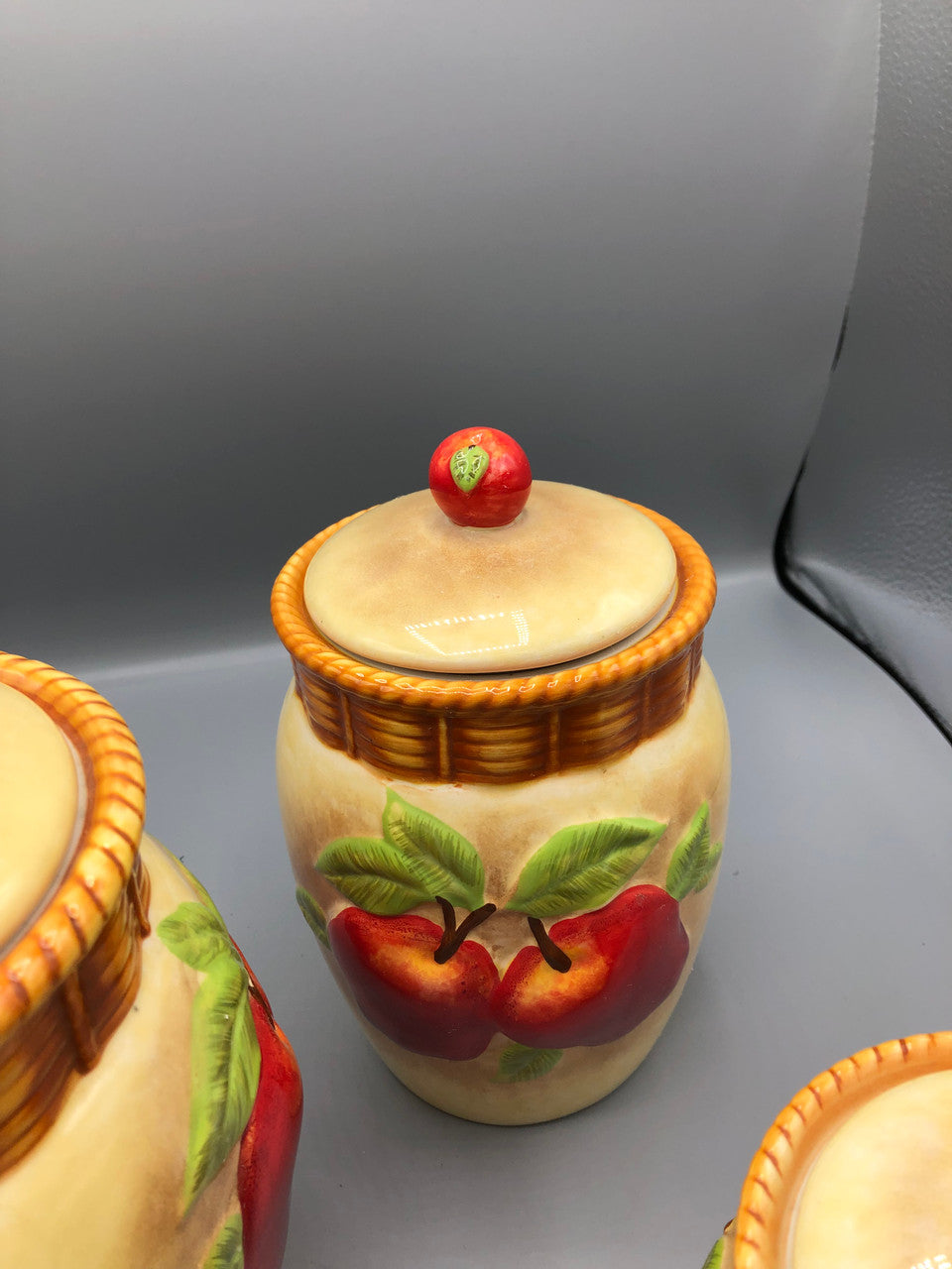 Cracker Barrel Canister Apple Set