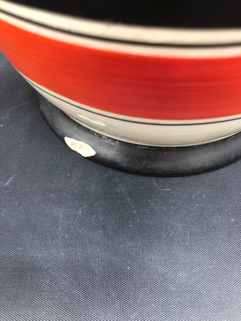 Vintage Czech Erphila Black & Orange Stripe Pottery Pitcher