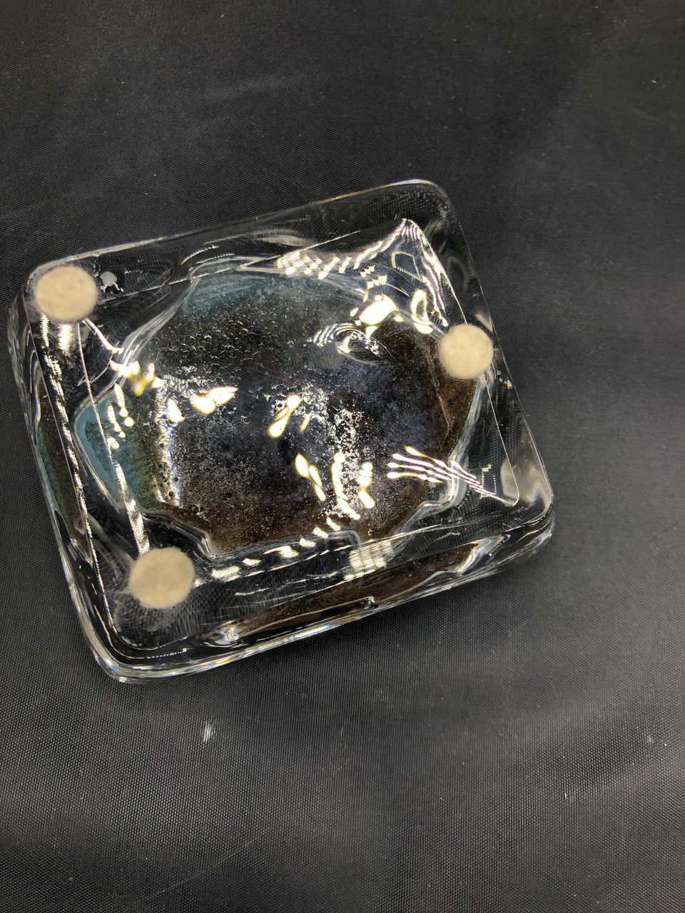 Signed Nancy Frosted glass Fish paperweight