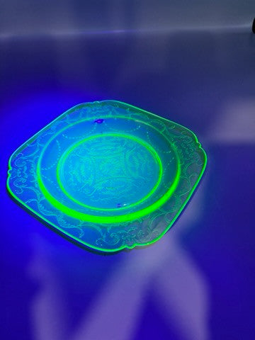 Federal uranium glass salad plate
