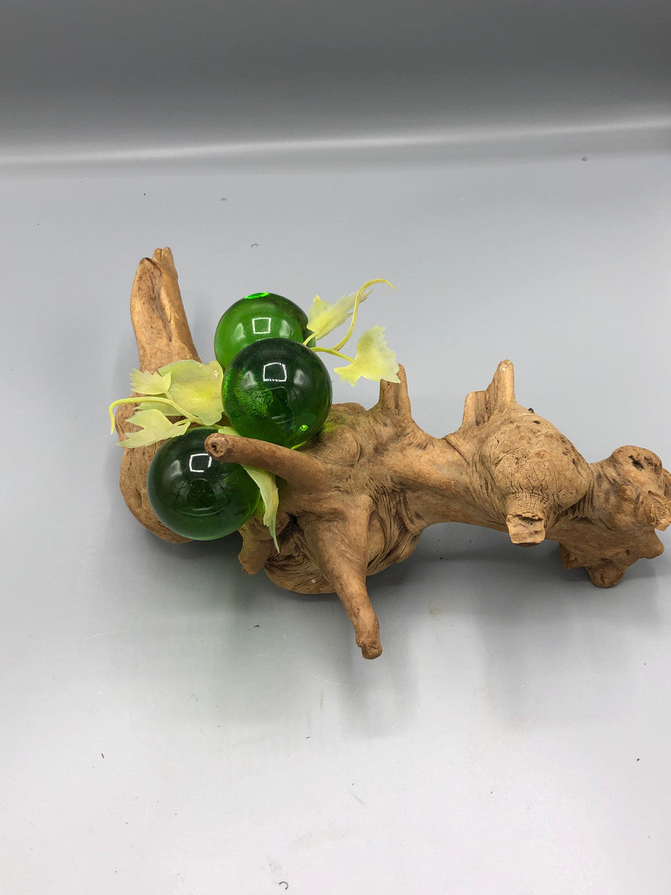 MCM Lucite Green Grapes on Wood