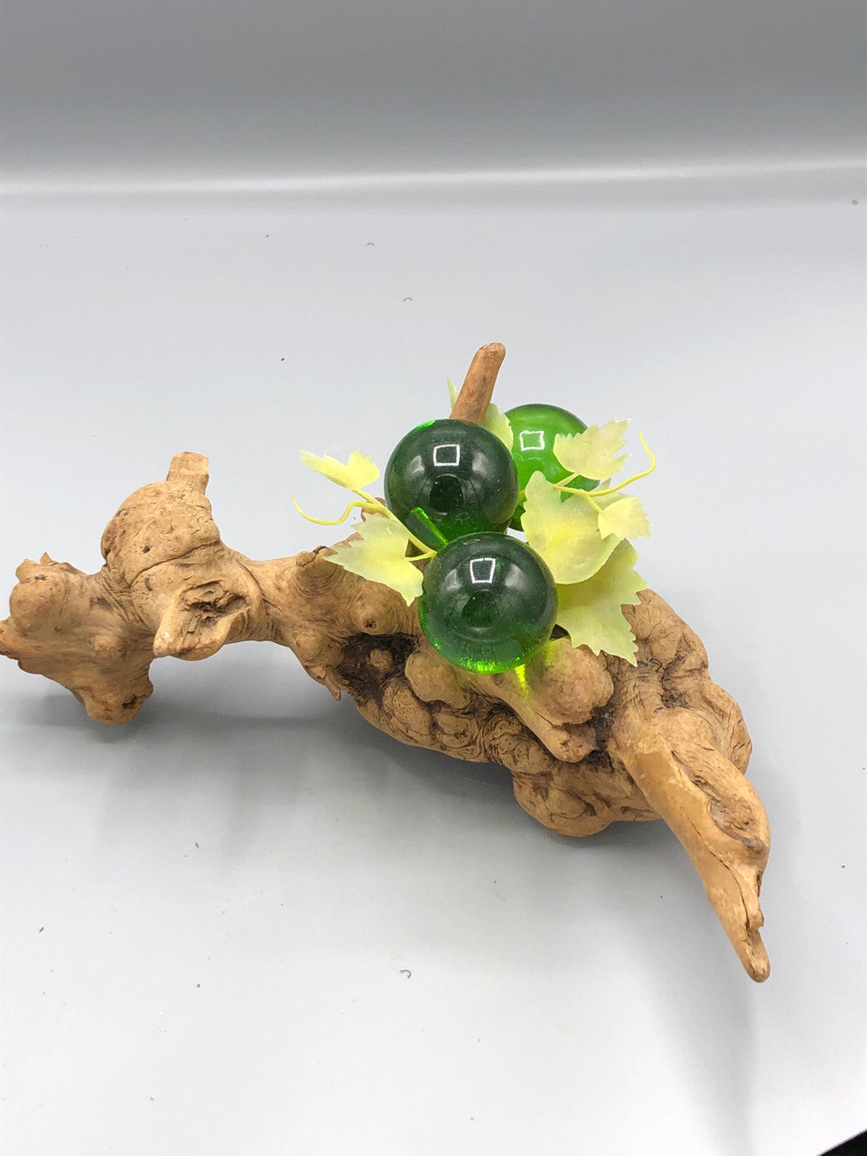 MCM Lucite Green Grapes on Wood