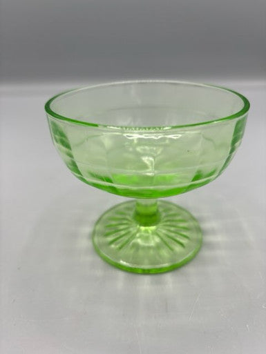 Green depression sherbert glass