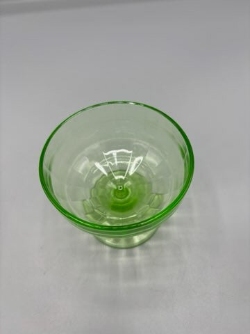 Green depression sherbert glass