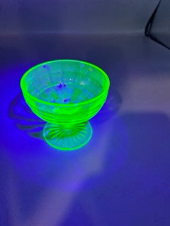 Green depression sherbert glass