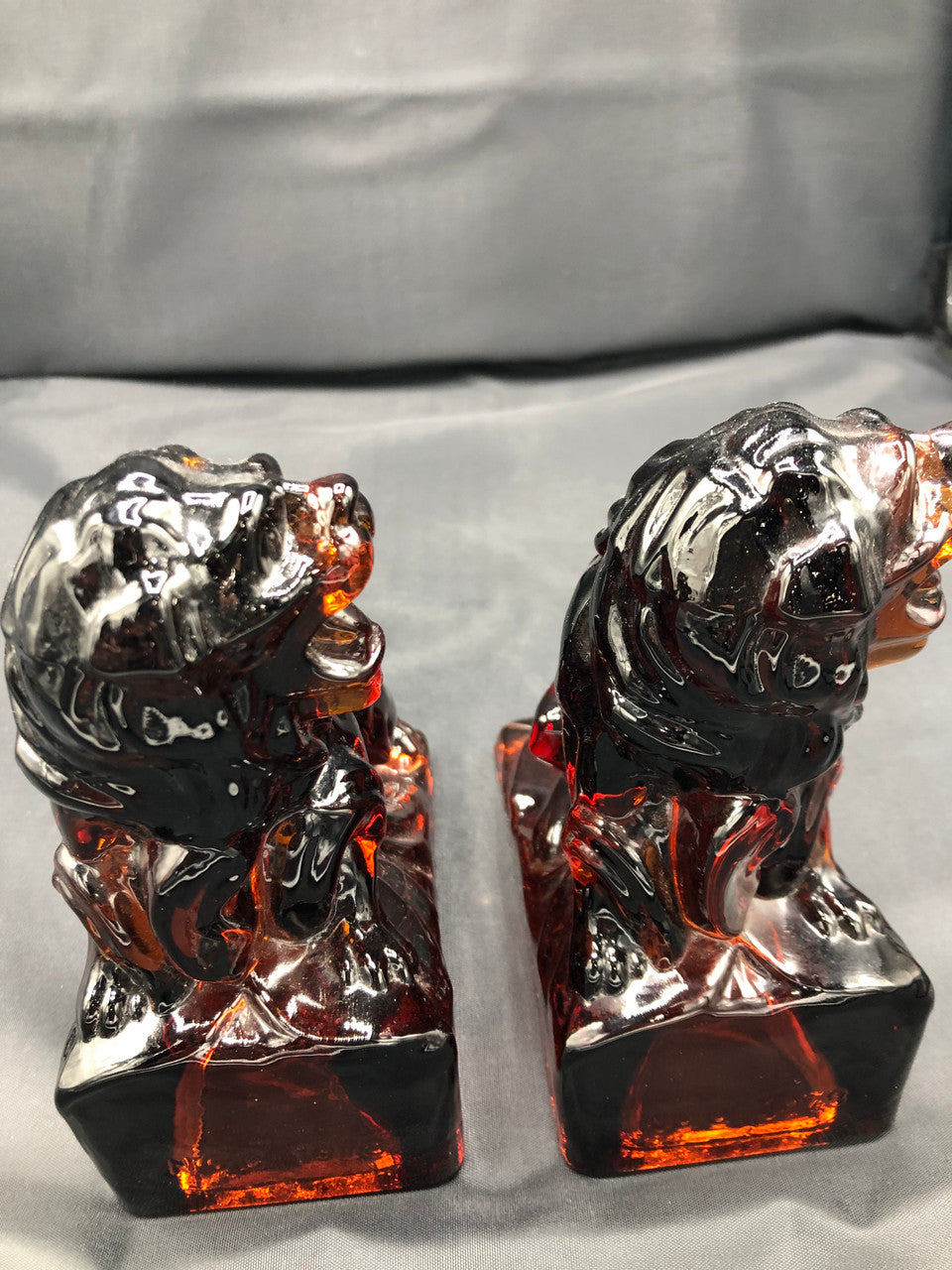 Imperial Glass Lion Bookends