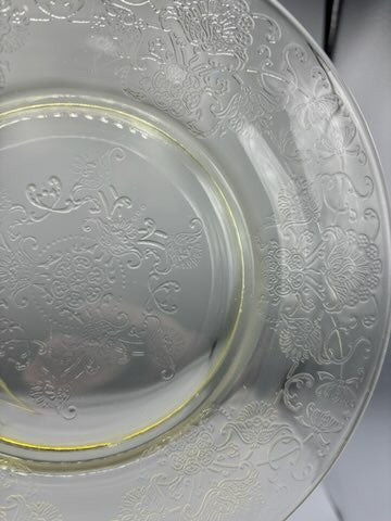 Yellow Florentine depression glass salad plate