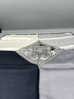 Black, Gray, Cream silk scarf