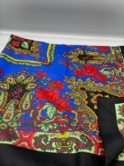 Black multi color polyester scarf