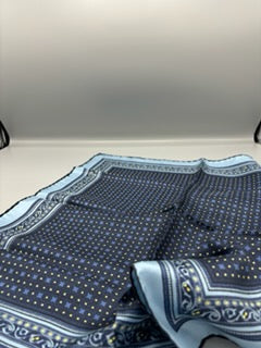 Light blue and dark blue silk scarf