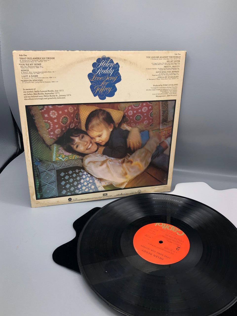 1974 Helen Reddy Love Song for Jeffrey record