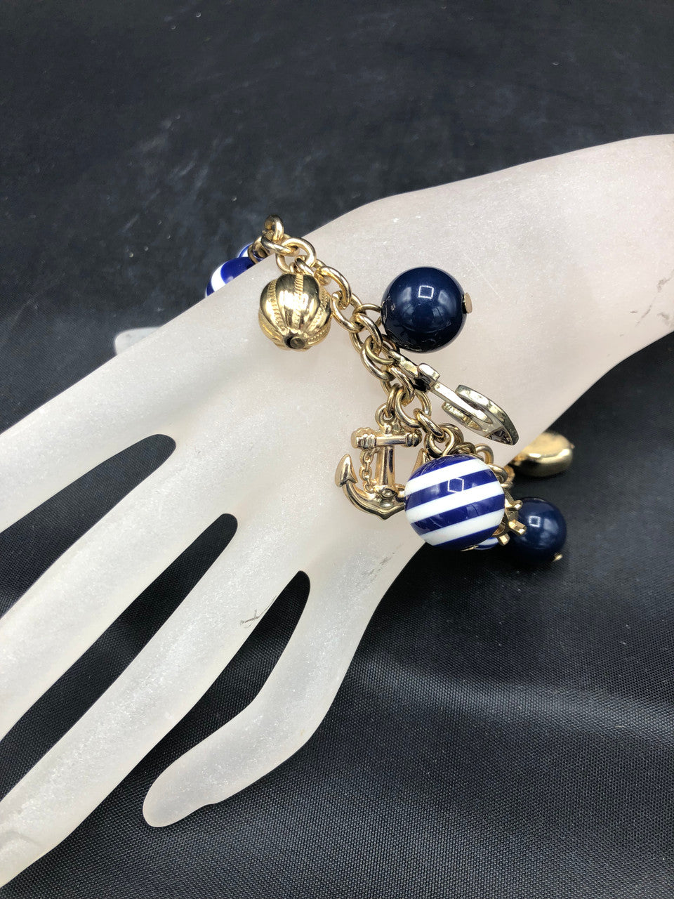 Blue & White Nautical Bead Bracelet