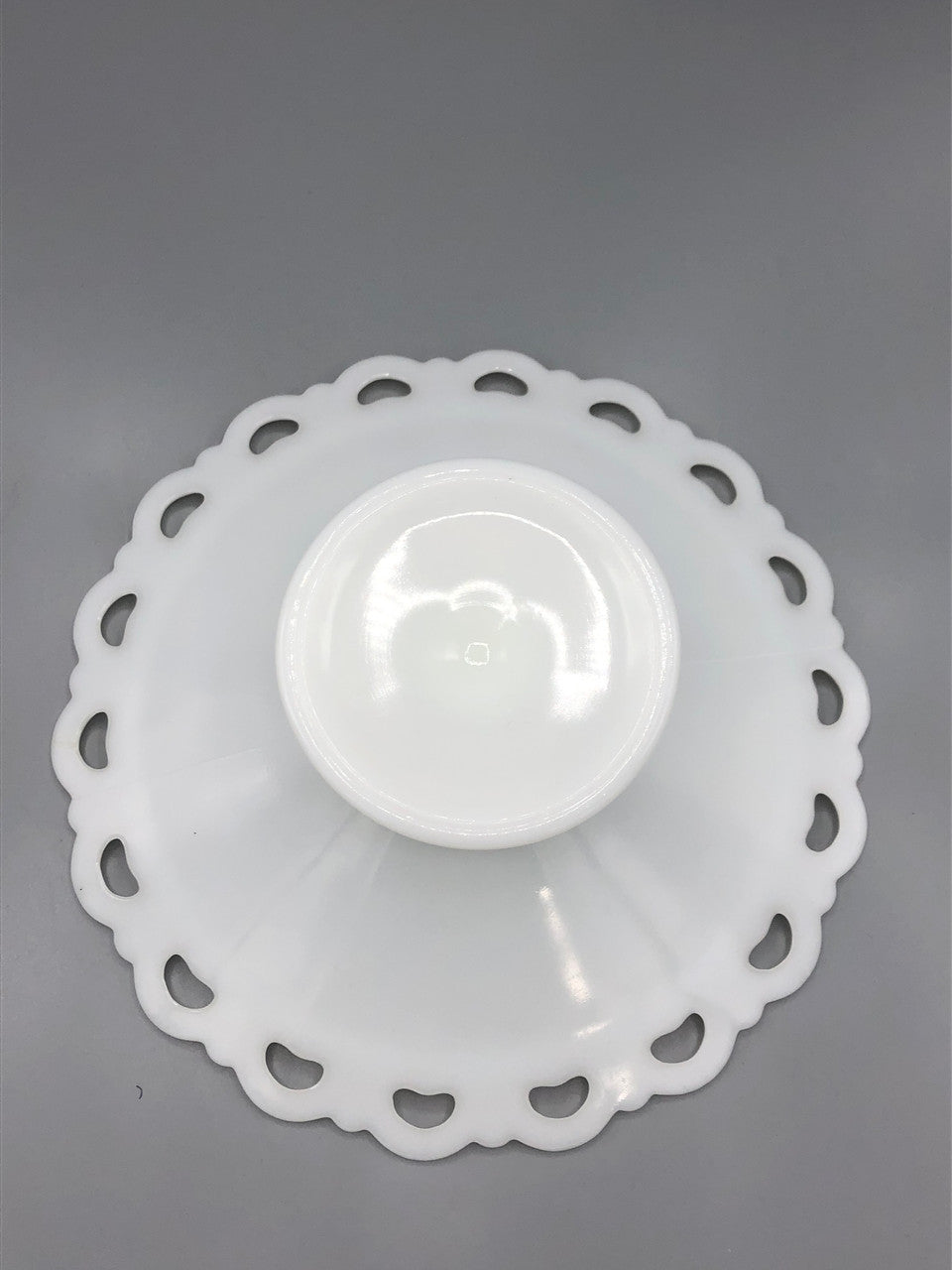 Vintage Anchor Hocking MG Lace edged footed dish
