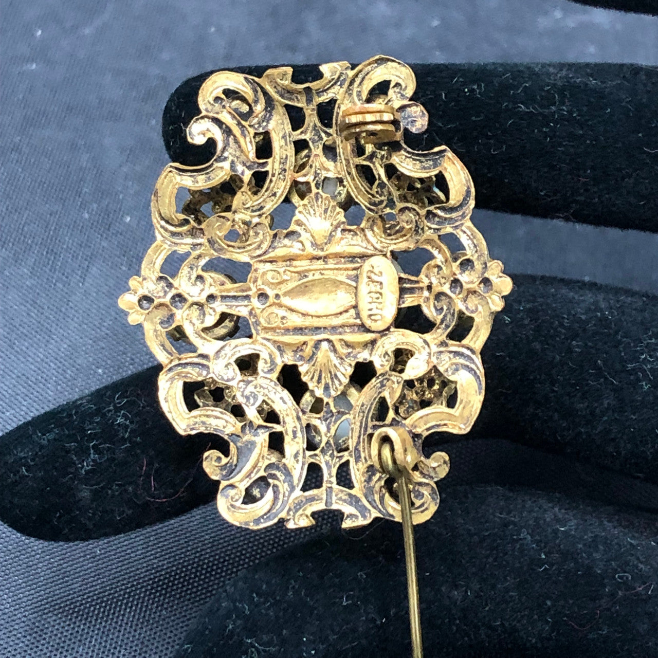 Vintage Czech Filigree Pin