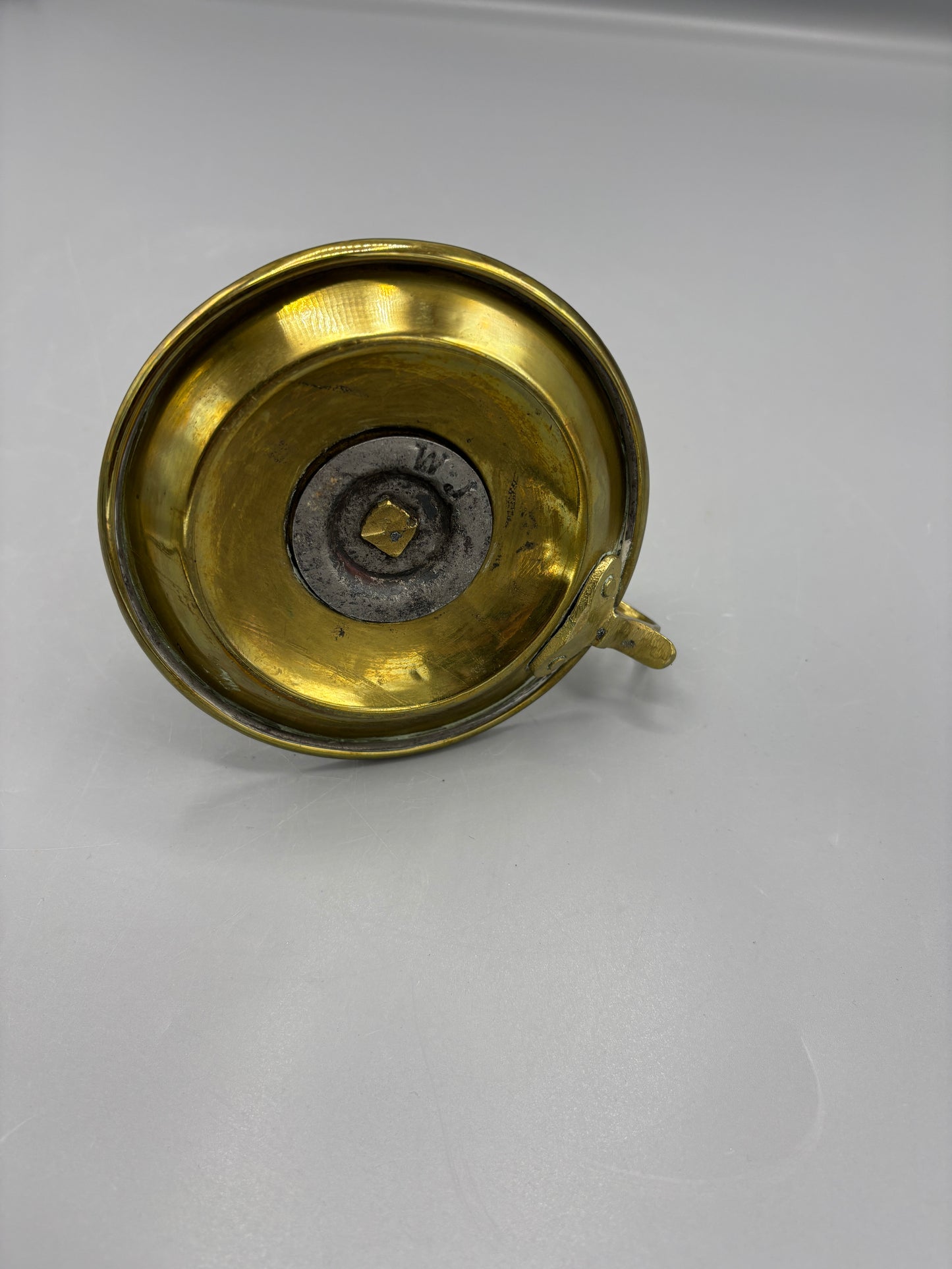 Antique brass chamberstick candlestick holder