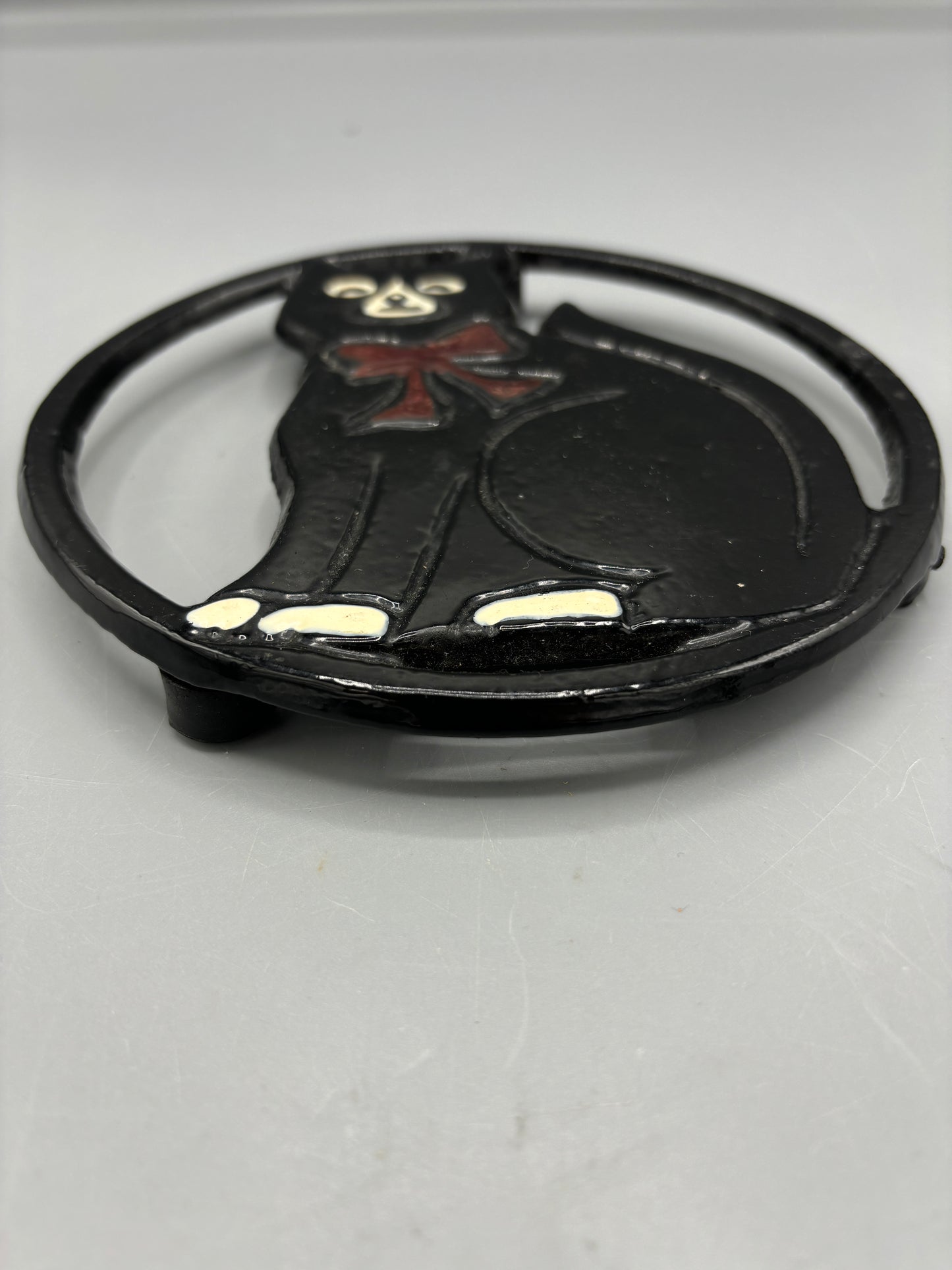 Vintage Retro MCM Cat Cast iron trivet
