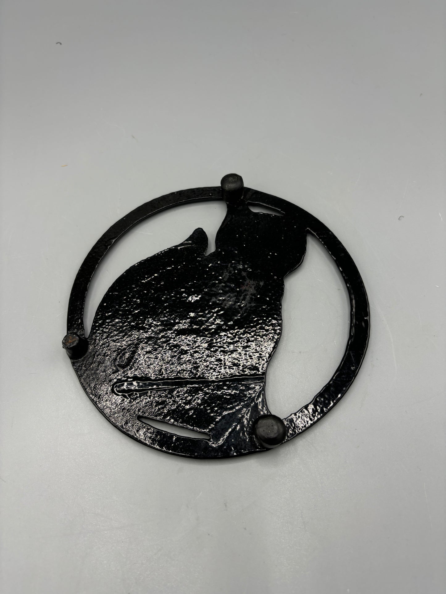 Vintage Retro MCM Cat Cast iron trivet