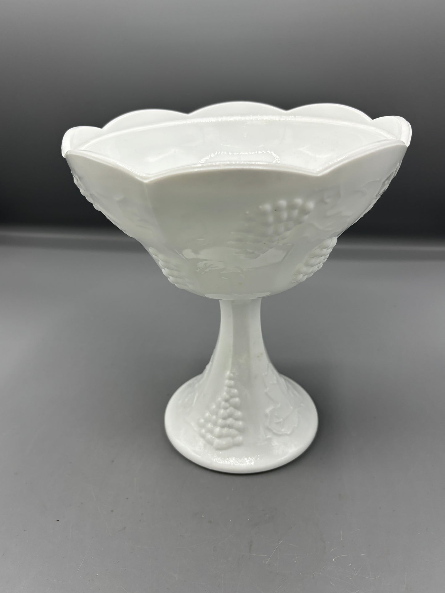 Milk glass Pedestal Compote