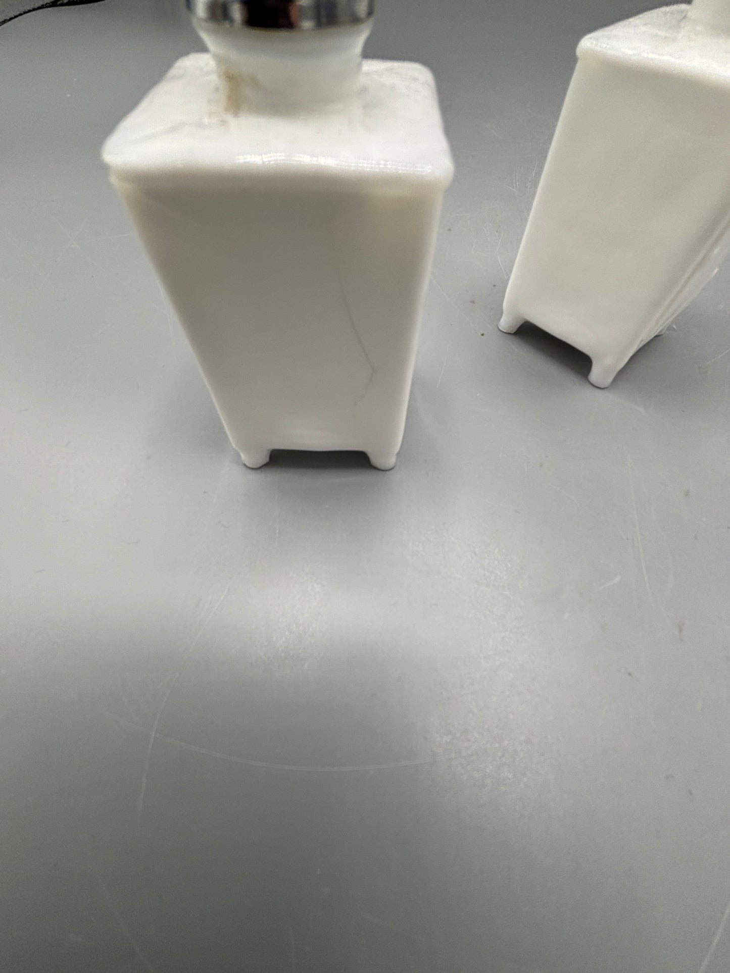 Milk glass GE ice box Salt & Pepper