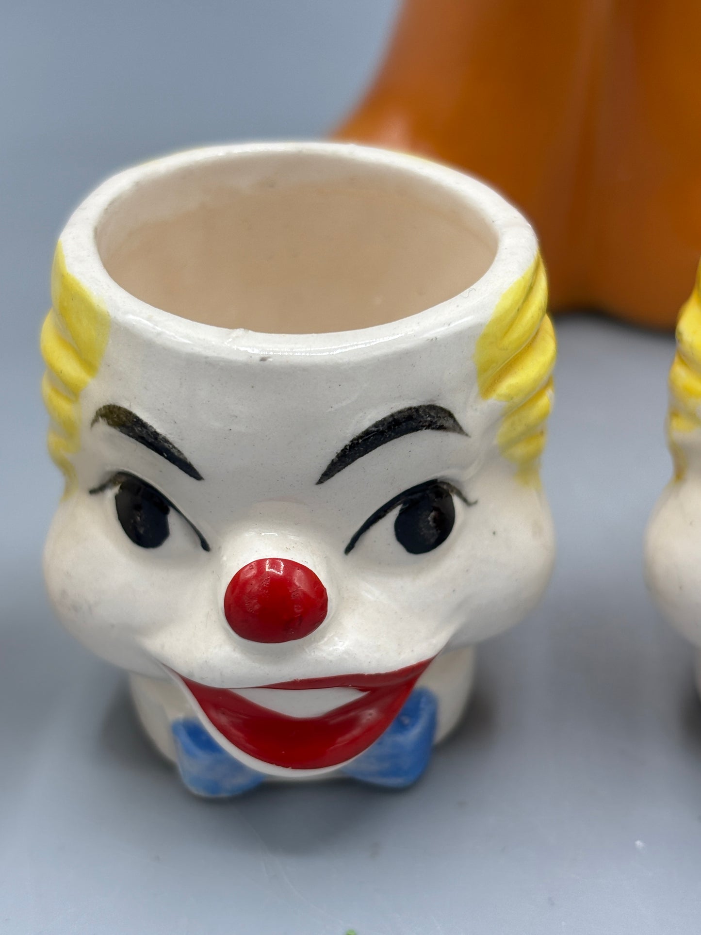 Vintage Clown decanter & 4 cups