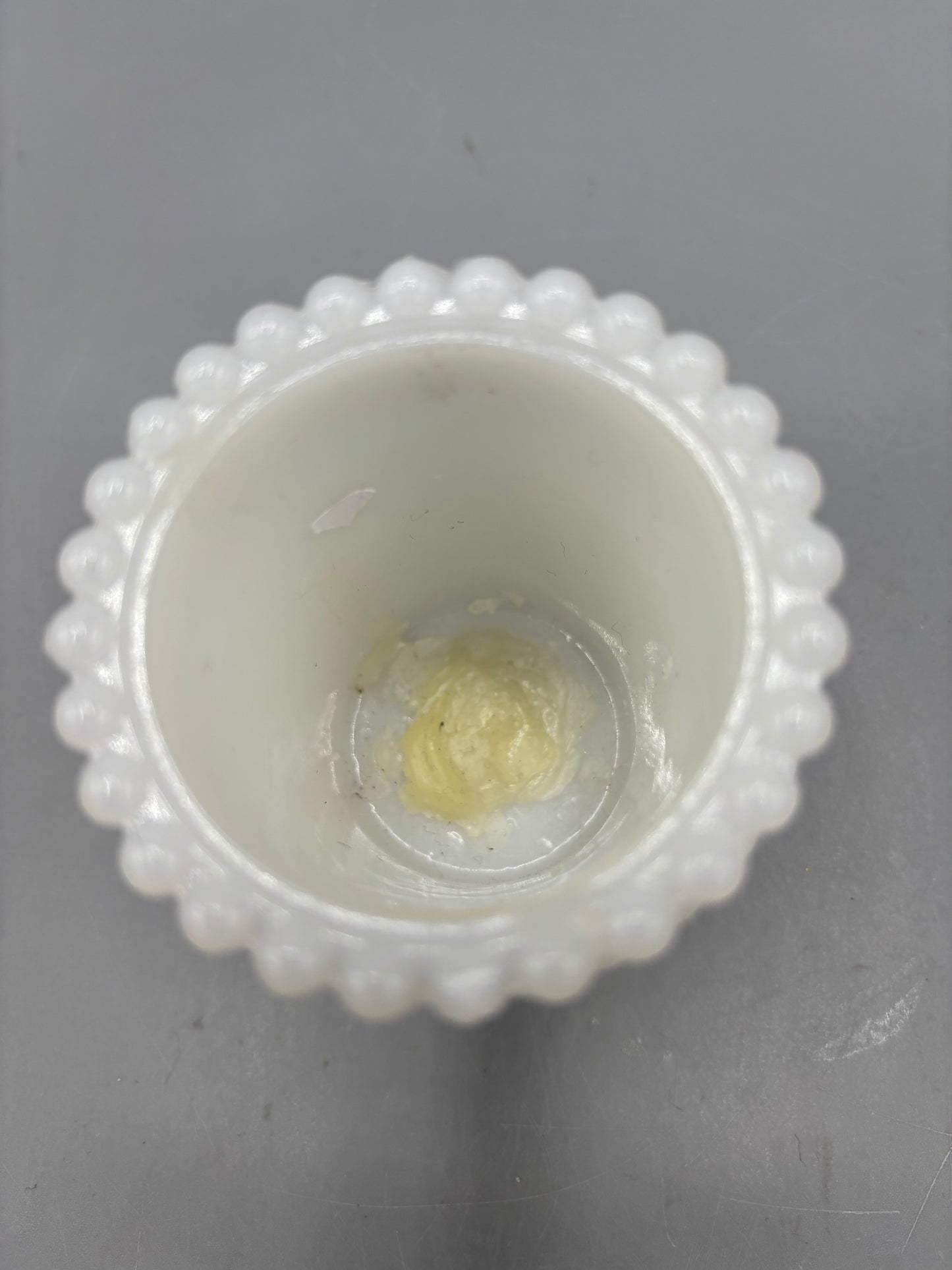 Milk glass white Hobnail votive