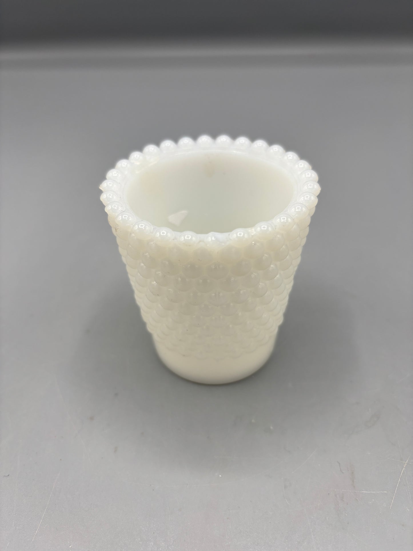 Milk glass white Hobnail votive