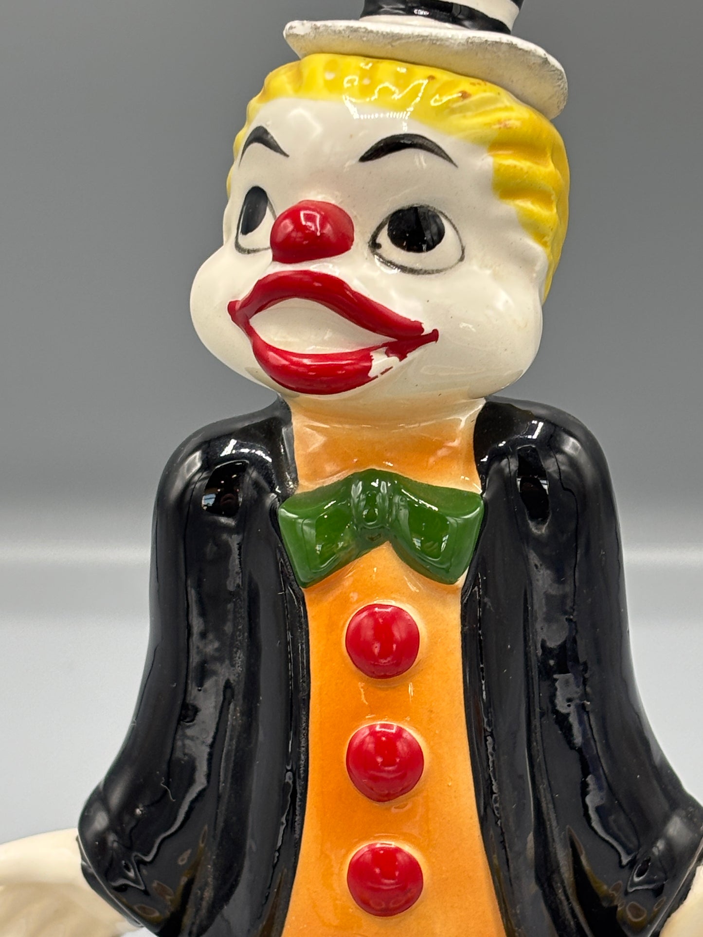 Vintage Clown decanter & 4 cups