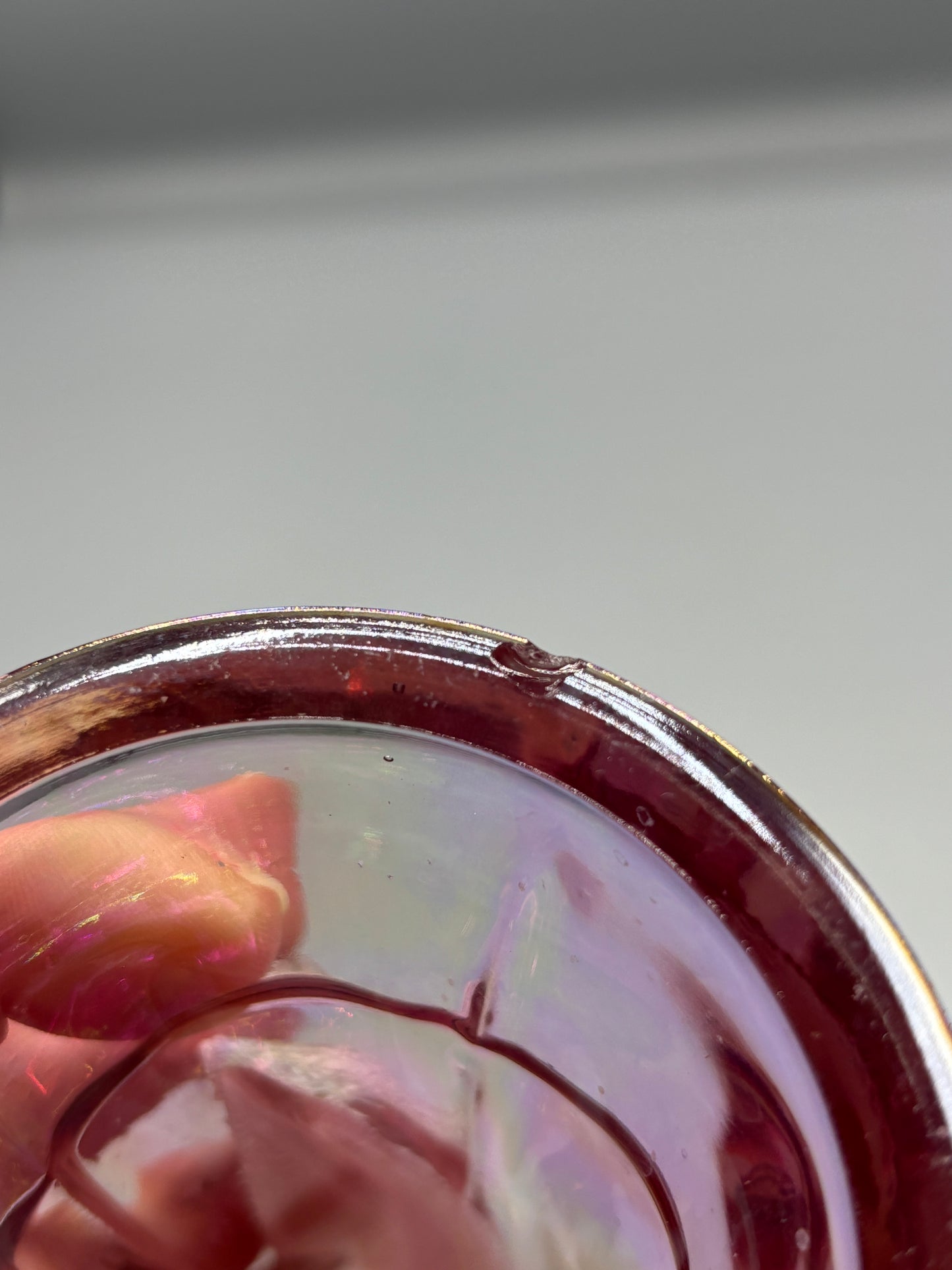 Vintage Fenton glass Praying Angel figure Iridescent rose