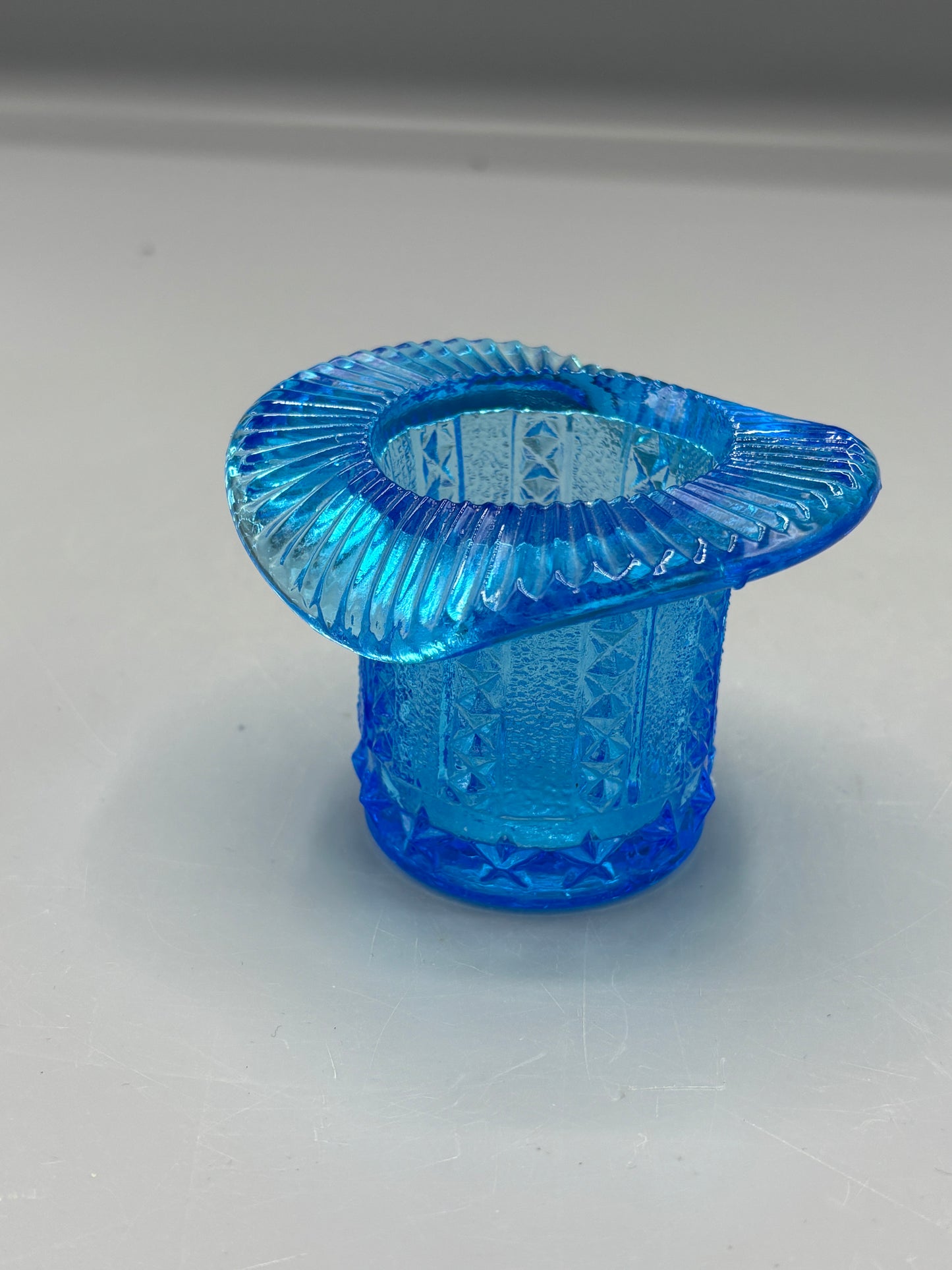 Vintage blue top hat toothpick holder