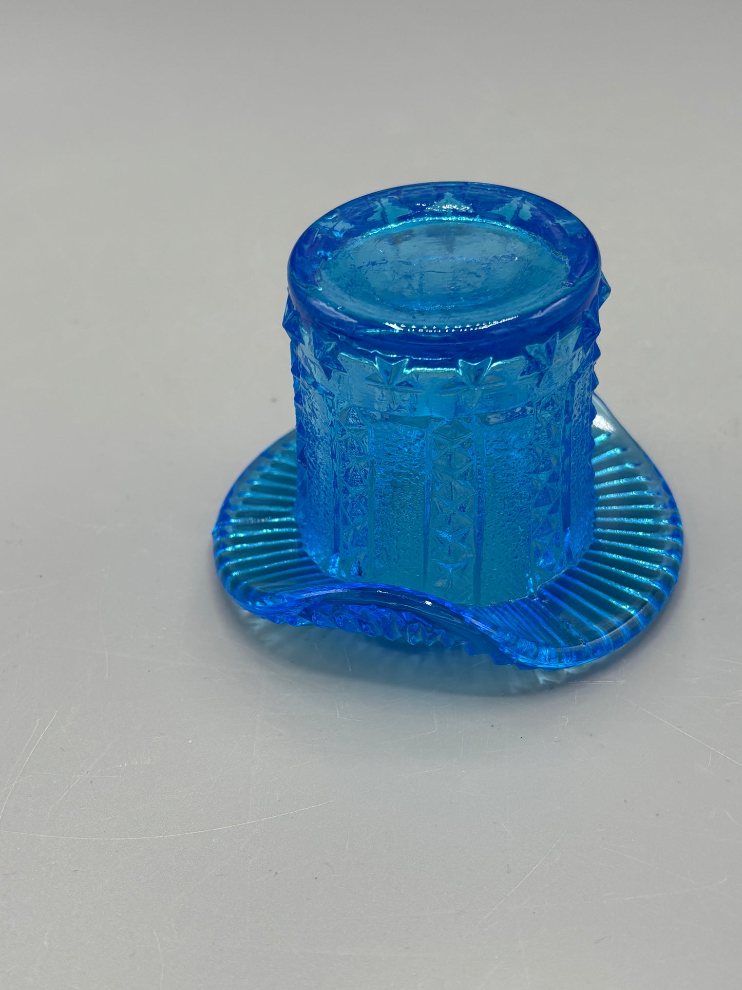 Vintage blue top hat toothpick holder