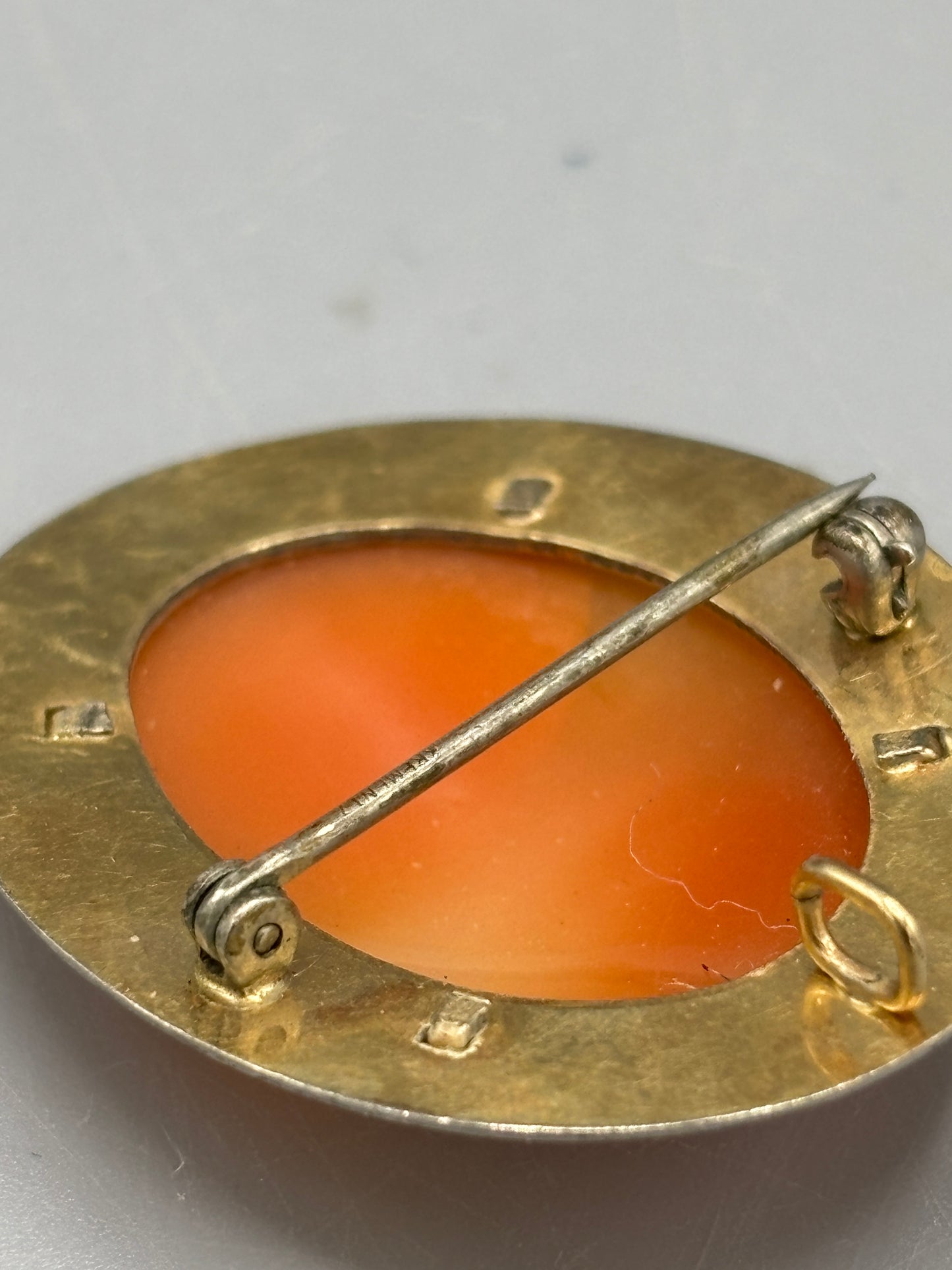 Gold plate Cameo brooch