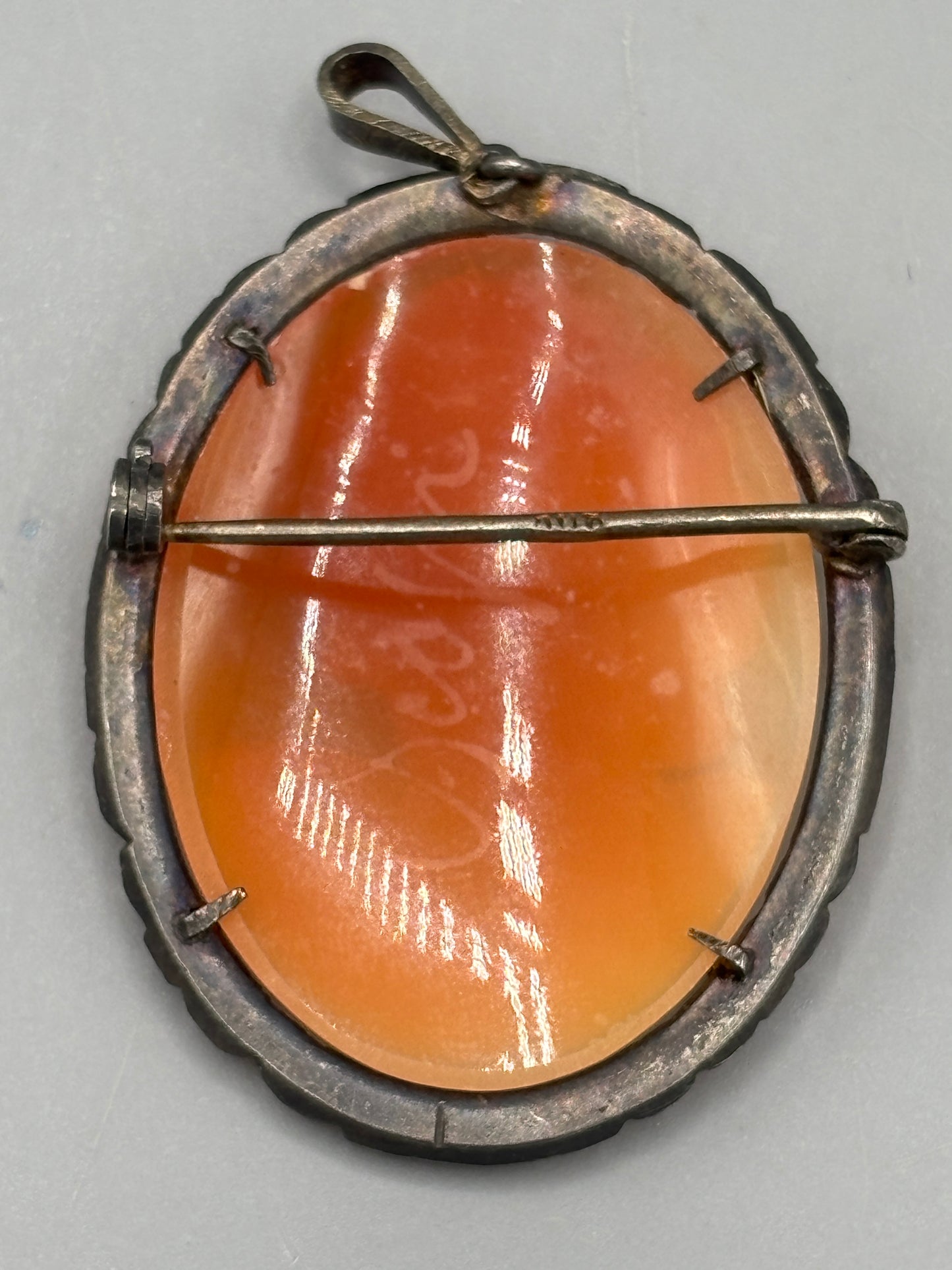 Sterling Cameo Lady brooch