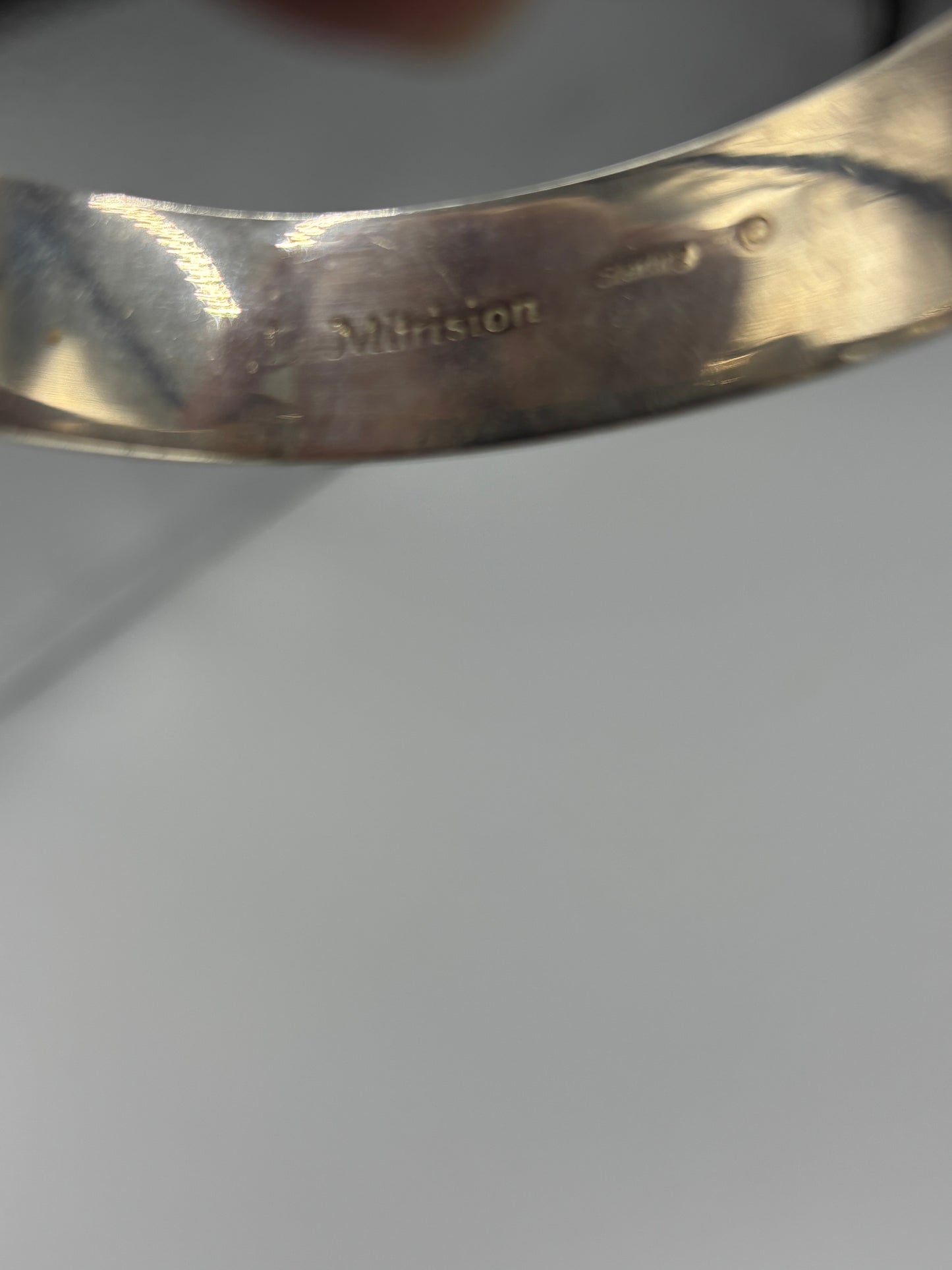 Sterling glass black bangle