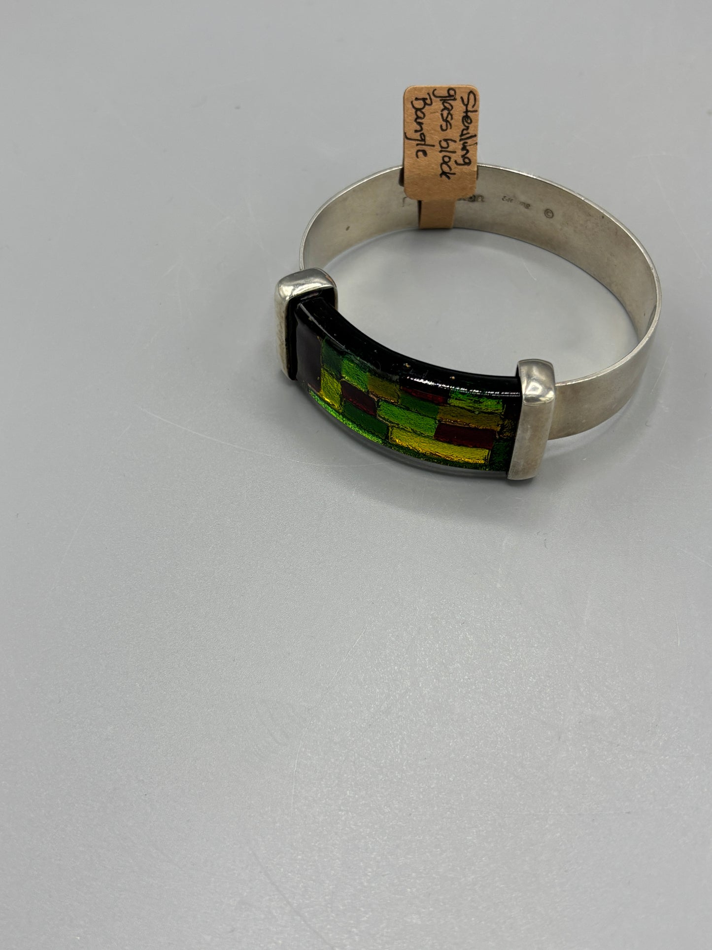 Sterling glass black bangle