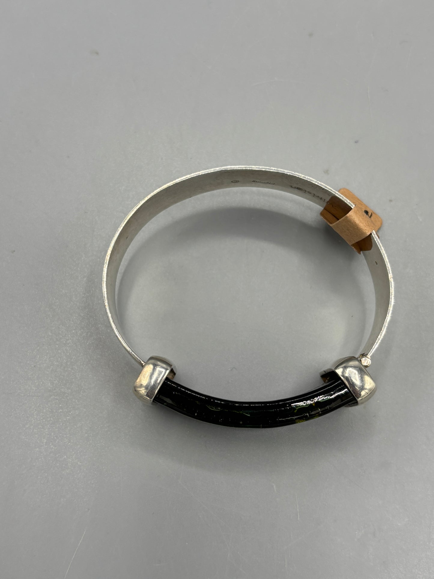 Sterling glass black bangle