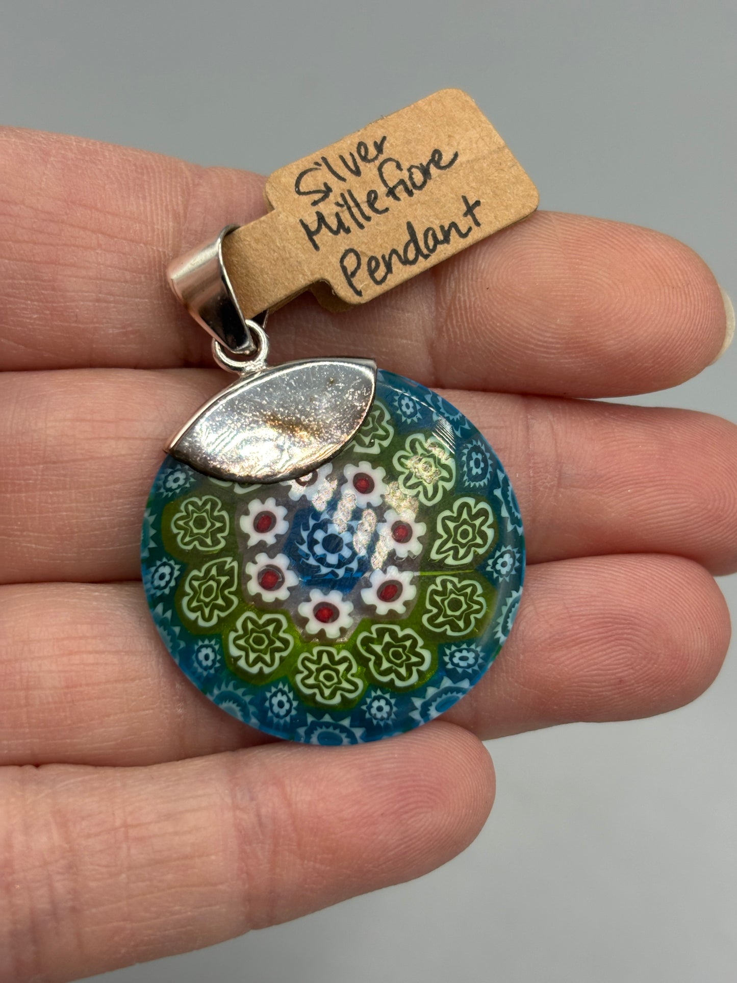 Silver Millefiori pendant
