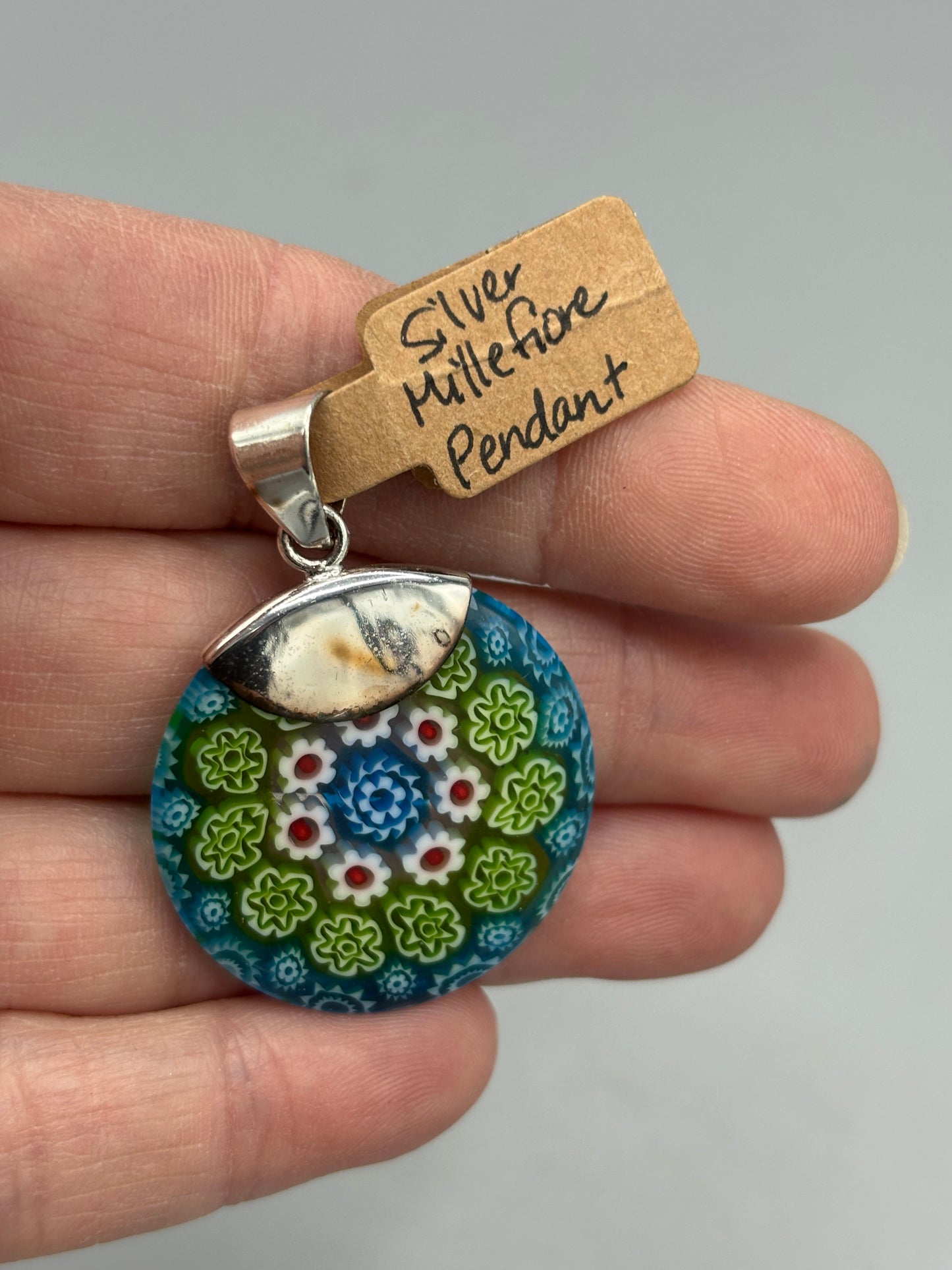 Silver Millefiori pendant