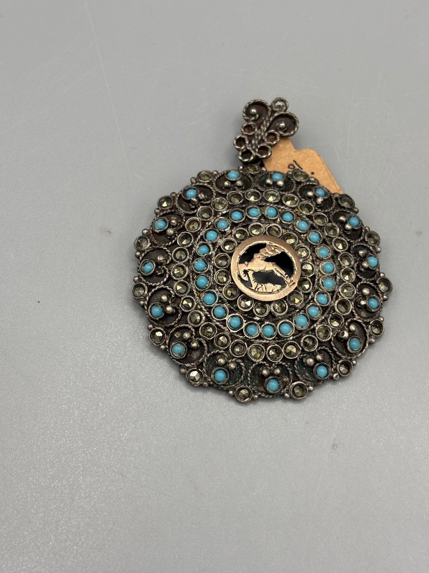 Marcasite turquoise pendant