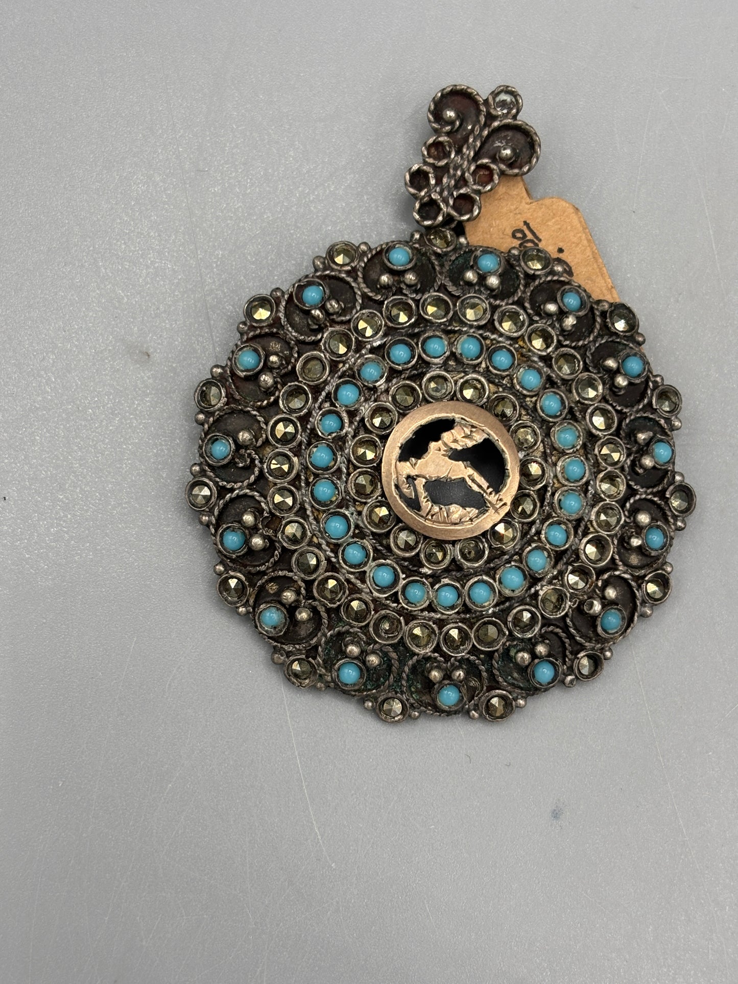 Marcasite turquoise pendant