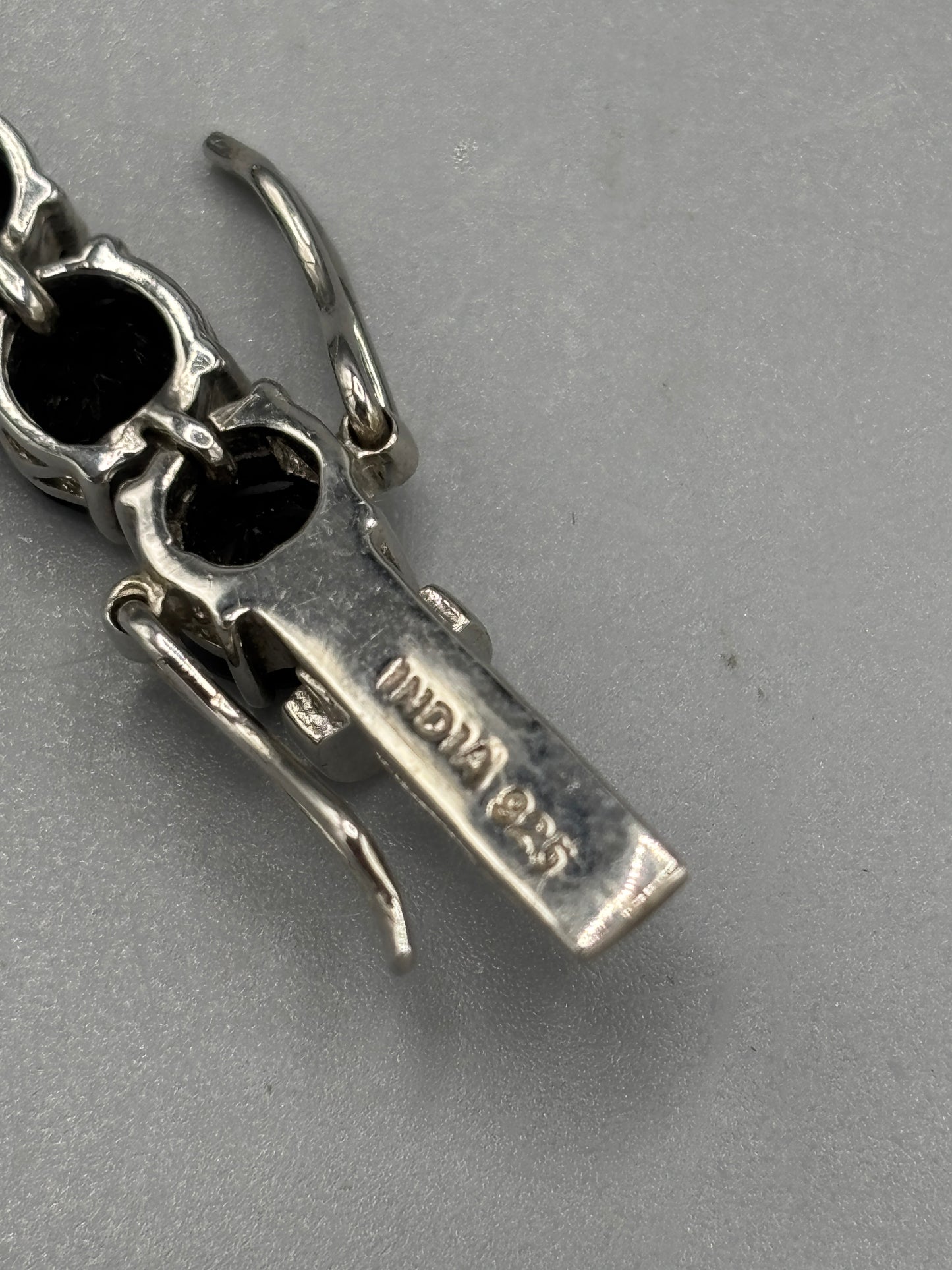 Sterling black Spinel tennis bracelet