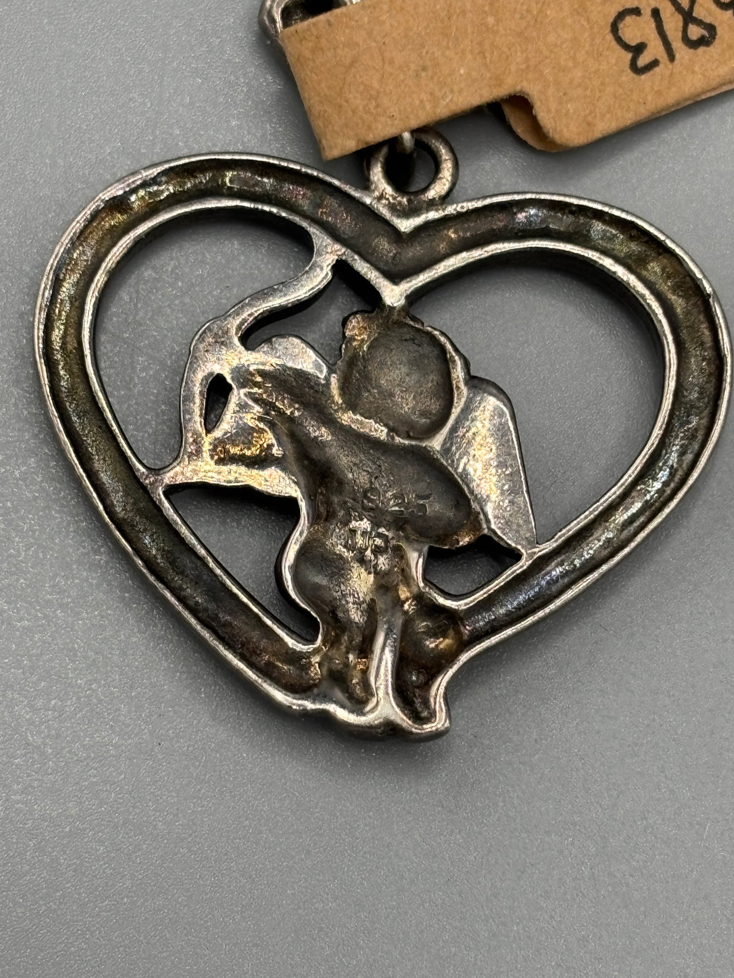 Marcasite Angel Heart Pendant