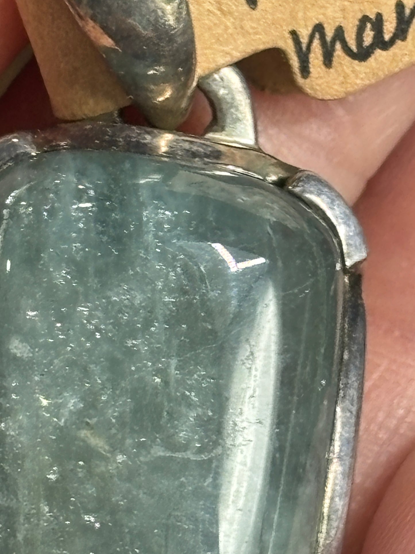 Sterling polished Aquamarine pendant