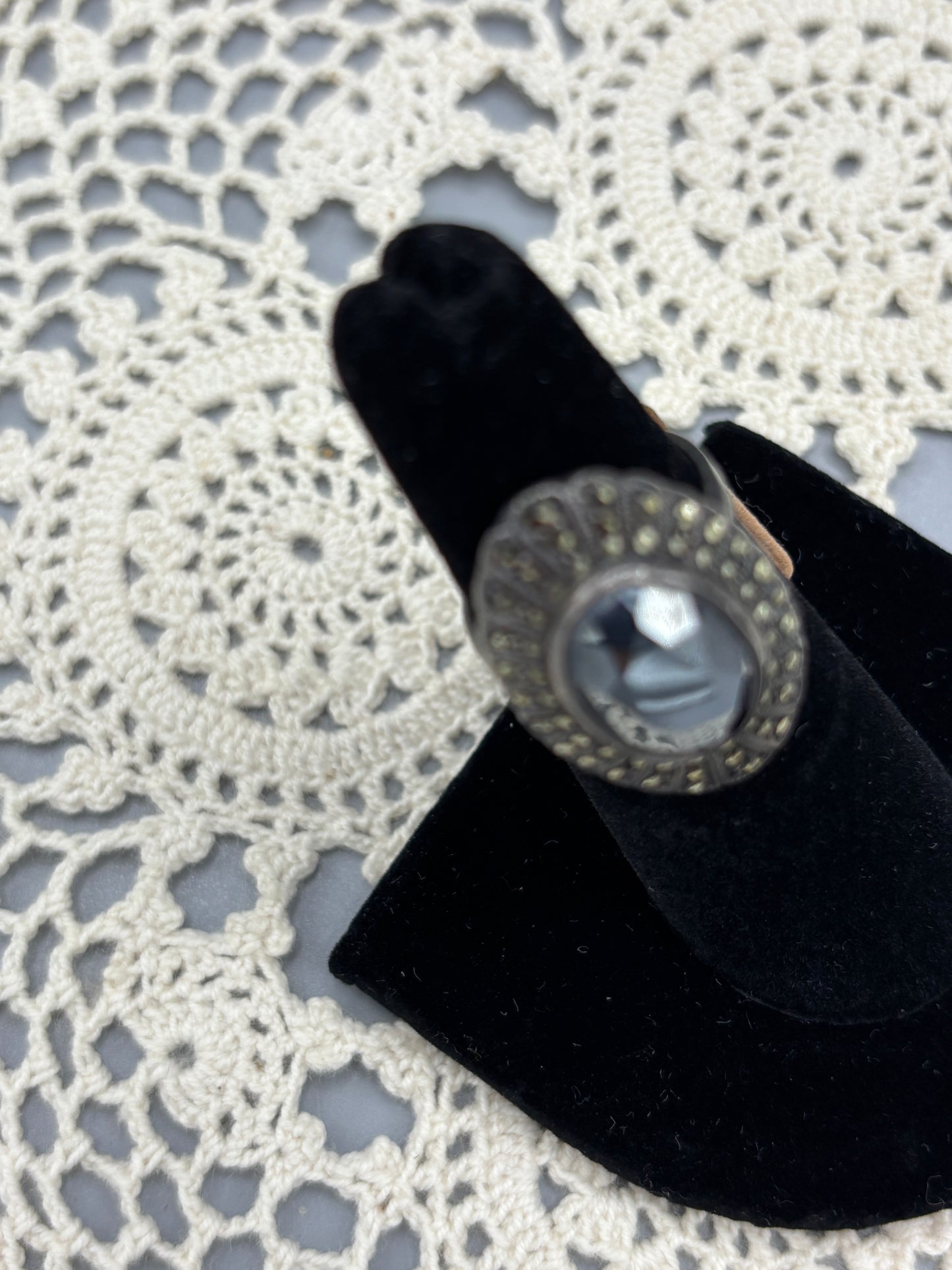 Sterling Marcasite with Hematite stone