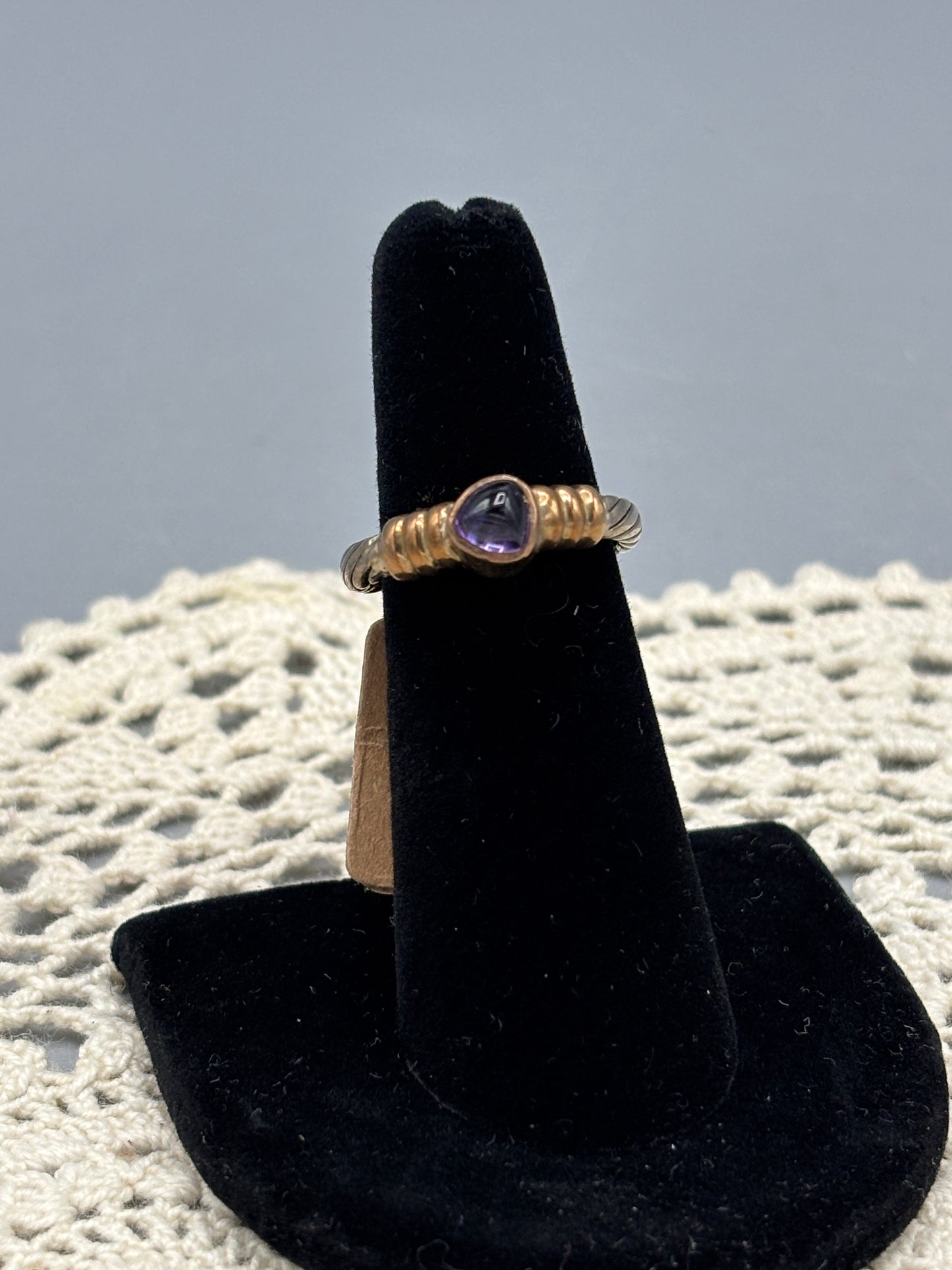 Sterling 14kt Amethyst stone ring