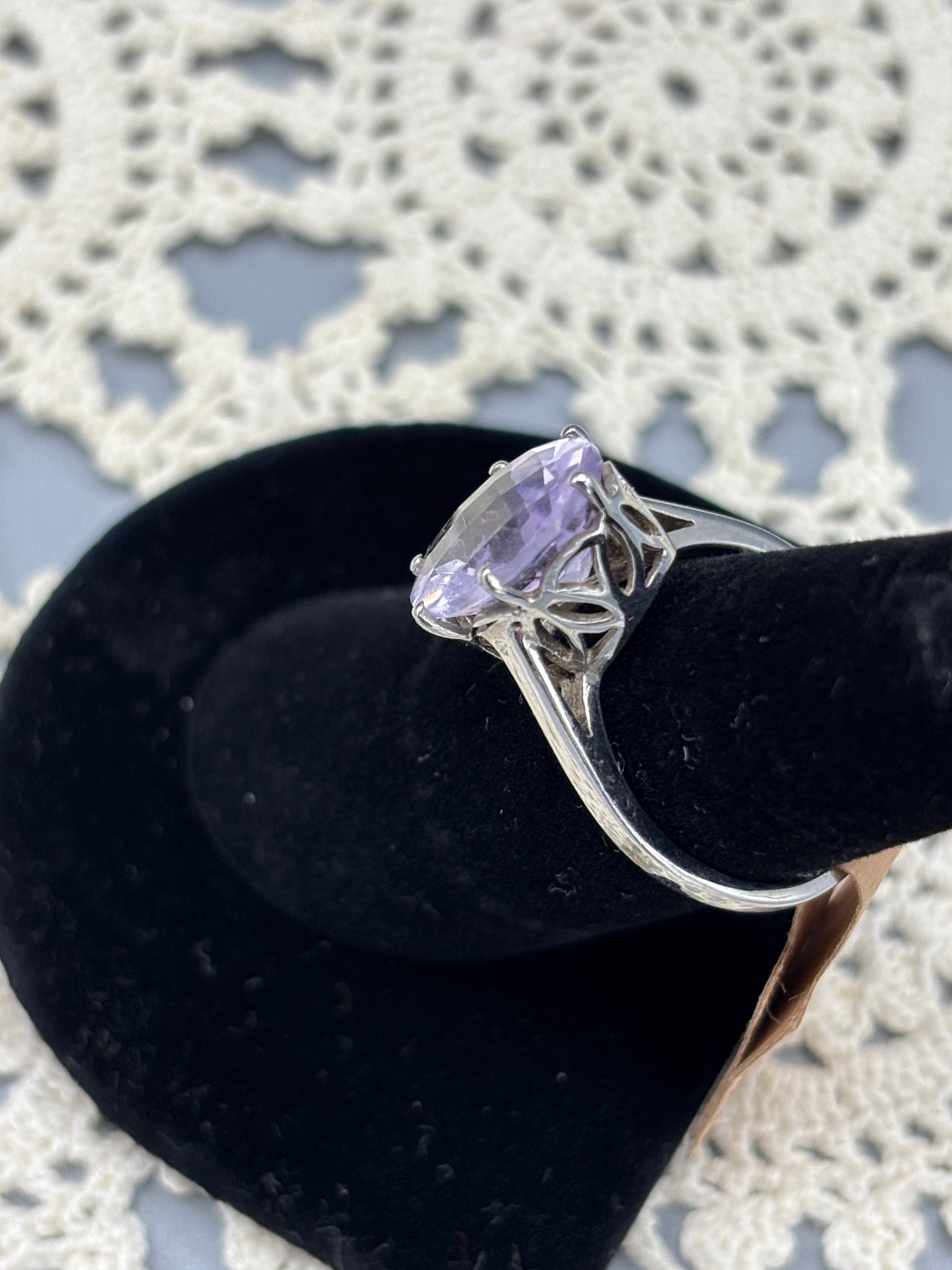 Sterling purple lilac Quartz ring