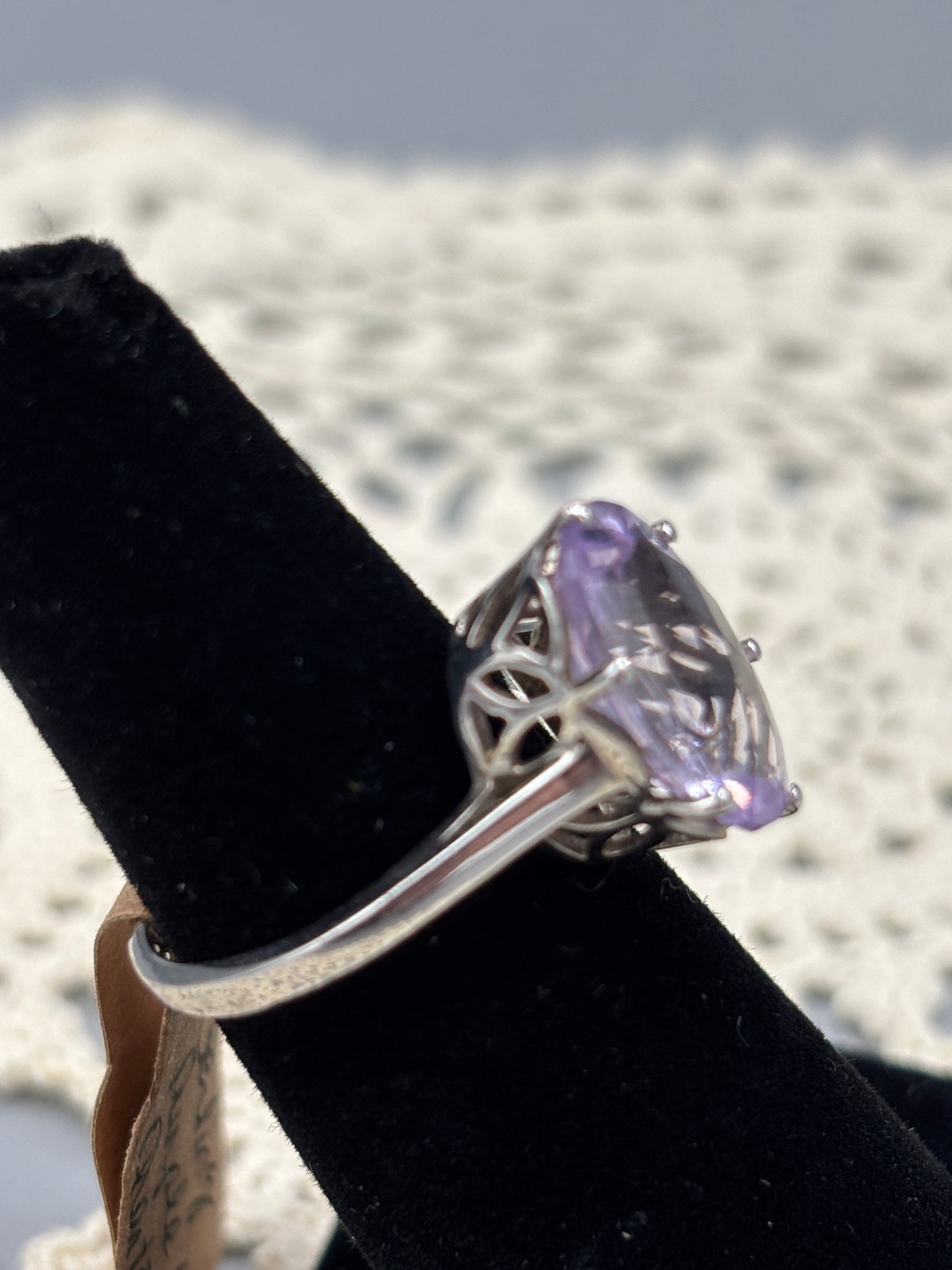 Sterling purple lilac Quartz ring